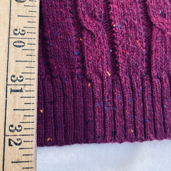 Kim Rogers Cardigan NEW! LS Cable Knit Open Front Wine Red Cotton Blend, Large - Picture 10 of 12